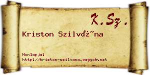 Kriston Szilvána névjegykártya